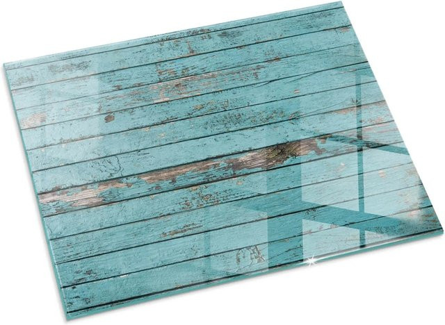 Tulup Glasplatte für Kaminöfen im rustikalen Stil, Farbe: Türkis, B: 80 cm, T: 60 cm - Bild 1