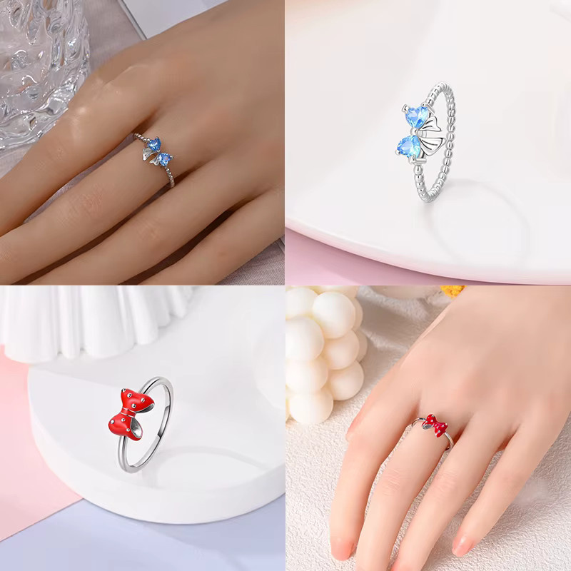 Sweety Damen-Ring 925 Silber, rosa Schleife, Kristall - Bild 2