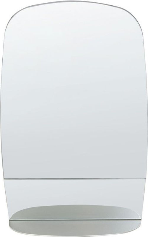 Beliani Wandspiegel Oval in Silber mit Ablage, Rahmenlos, B: 40 cm, H: 60 cm - Bild 1