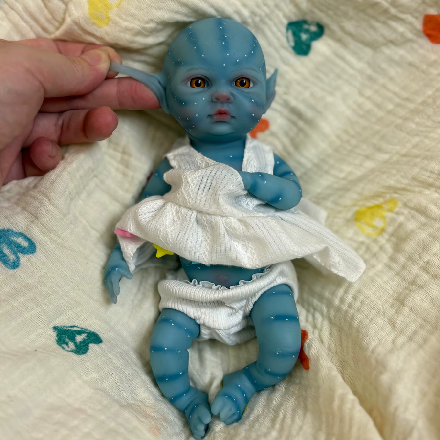 OtardDolls Avatar Silikon-Baby-Puppe, 8-Zoll, Unisex, blau - Bild 5