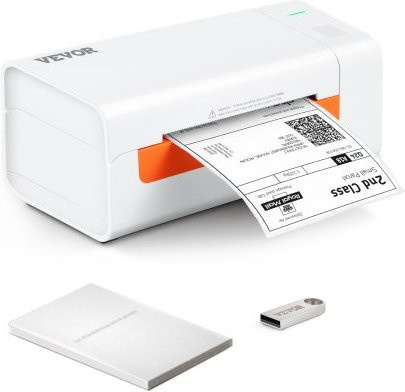 VEVOR Thermodrucker für Versandetiketten mit automatischer Etiketterkennung, USB-Anschluss, Weiß, B/T/H: 20,0 x 7,9 x 8,3 cm - Bild 1
