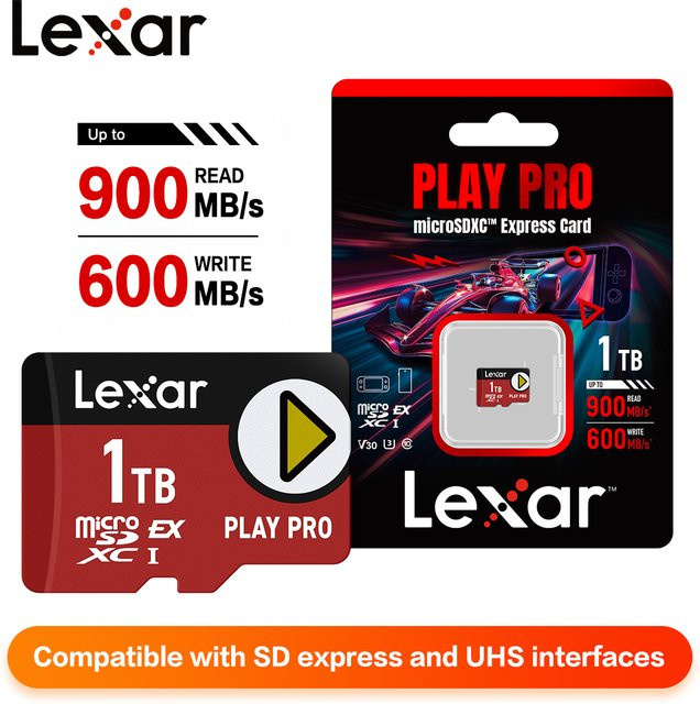 Lexar PLAY PRO MicroSDXC Express Speicherkarte 1TB mit bis zu 900MB/s Lesegeschwindigkeit für Nintendo Switch 2 - Bild 1