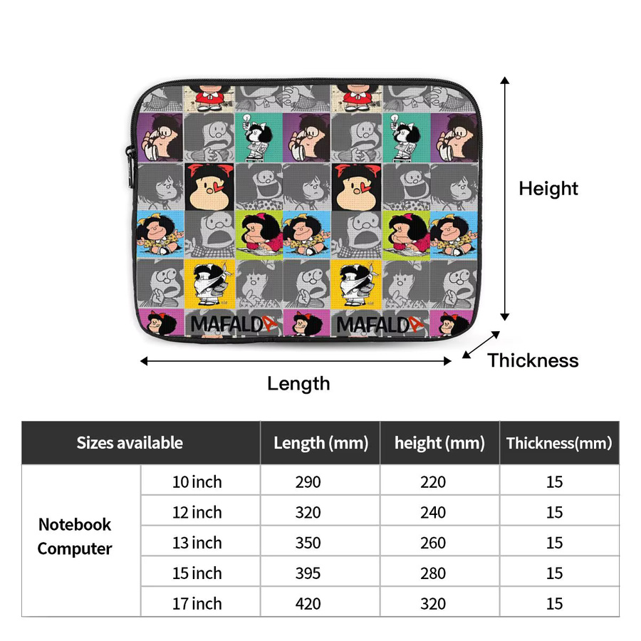 Stoßfeste Mafalda Cartoon Laptoptasche für Apple MacBook Air Pro in Multicolour - Bild 4