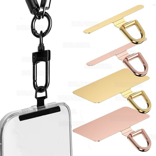 DOLANBIA Universal Handy Lanyard Patch aus Metall in Gold, ultradünne 0,3 mm Verbindungskarte als Sicherheitsclip für deine Handyhülle - Bild 1