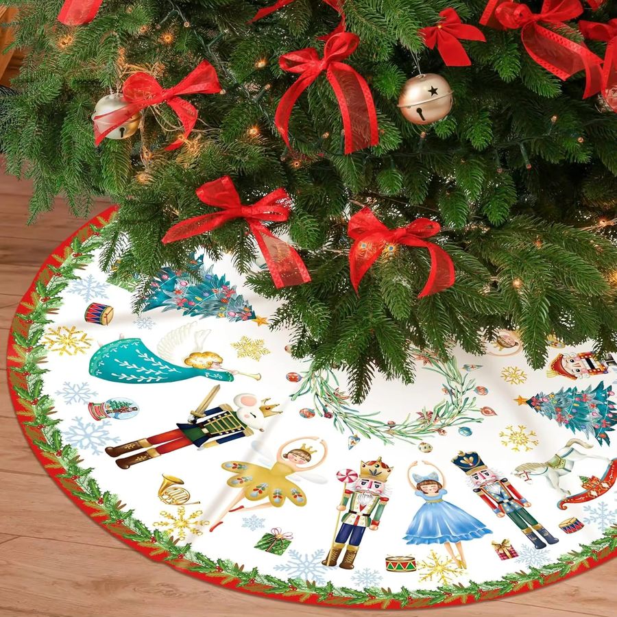 VIKAMA Weihnachtsbaumrock mit Nussknacker-Design für die Innen- und Außendekoration - Bild 2