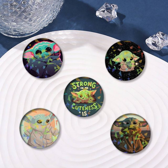 Star Wars Yoda Laser-Abzeichen Brosche, Bunt, Kinder - Bild 1