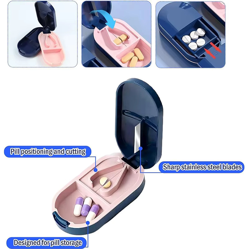 Untior 2-in-1 Pillenorganizer und Pillenschneider - Bild 2