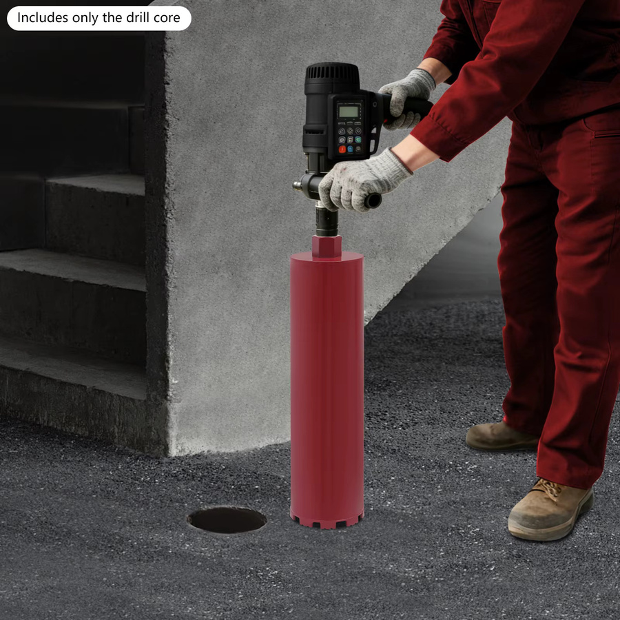 Diamant-Kernbohrer M22 Roter Diamant mit Great-Wall-Zähnen für Beton, Ziegel, Stein und Asphalt, Effektive Bohrtiefe 410 mm, Konzentrischer Schaft für Nassbohrung - Bild 5