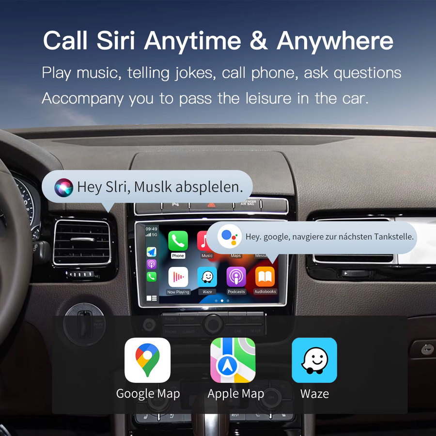 AUTOABC Wireless CarPlay und Android Auto Adapter für VW Touareg mit 8-Zoll-Display und RNS850 (2010-2018) - Bild 3