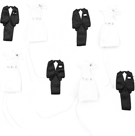 idee. Creativmarkt Hochzeitsaccessoires Streu Er & Sie aus Satin in Bunt, 8 Stück