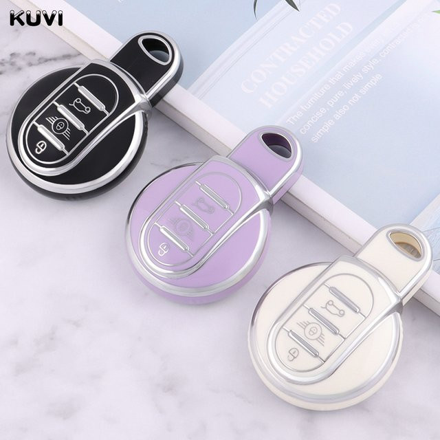 Kuvi TPU Schlüsselhülle für BMW MINI Cooper S, JCW, F54, F55, F56, F57, F60 Clubman und Countryman als Fernbedienung Fob Schutzhülle und Schlüsselbund-Abdeckung - Bild 1