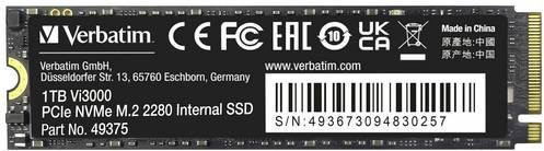 Verbatim Vi3000 Interne M.2 PCIe NVMe SSD 1TB Schwarz - Bild 1