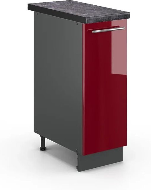 Vicco Apothekerschrank Fame-Line Bordeaux Hochglanz Anthrazit B: 30 cm, H: 82 cm, T: 20,53 cm - Bild 1