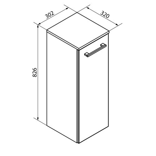 Fackelmann Badmidischrank Verona mit 1 Tür in Nussbaum und Weiß Hochglanz, B/T/H: 30,2 x 32,0 x 82,6 cm - Bild 2