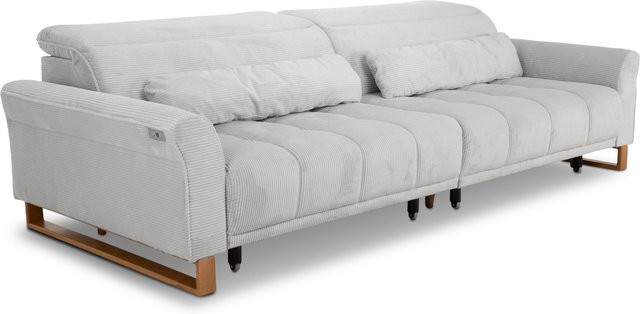 Megasofa Sansibar Skeda Polstersofa mit verstellbarer Sitztiefe und Kopfstütze in Grau, Braun oder Weiß - Bild 1