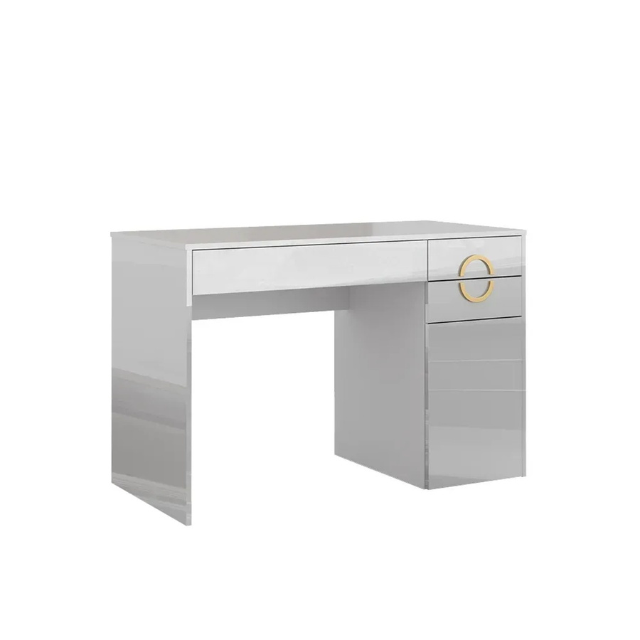 Vicco Schminktisch Adela Weiß Hochglanz mit 3 Schubladen, B: 115 cm, T: 76,4 cm - Bild 3