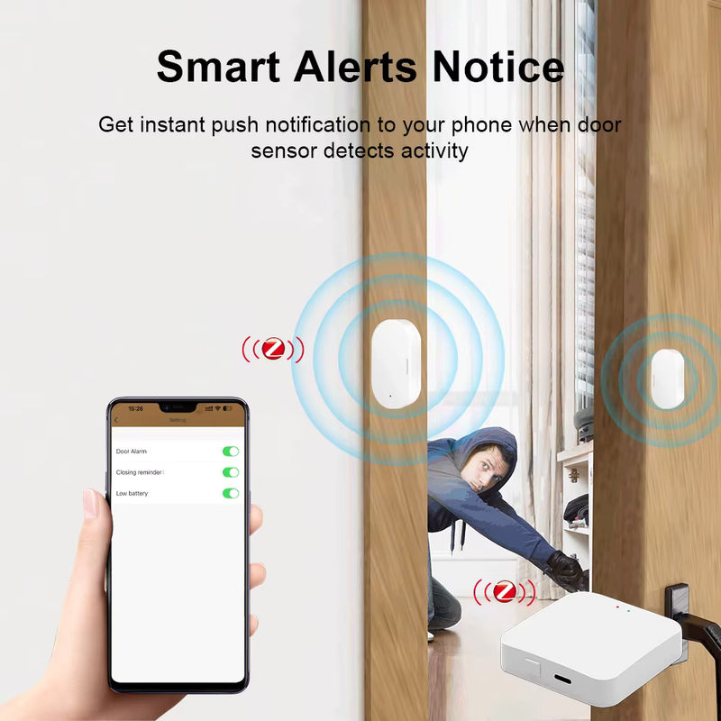 Ewelink Zigbee Türsensor und Fenster-Alarmdetektor, kabelloser magnetischer Sensor in Weiß, kompatibel mit Zigbee2MQTT, Alexa und Google Home (Gateway erforderlich) - Bild 2