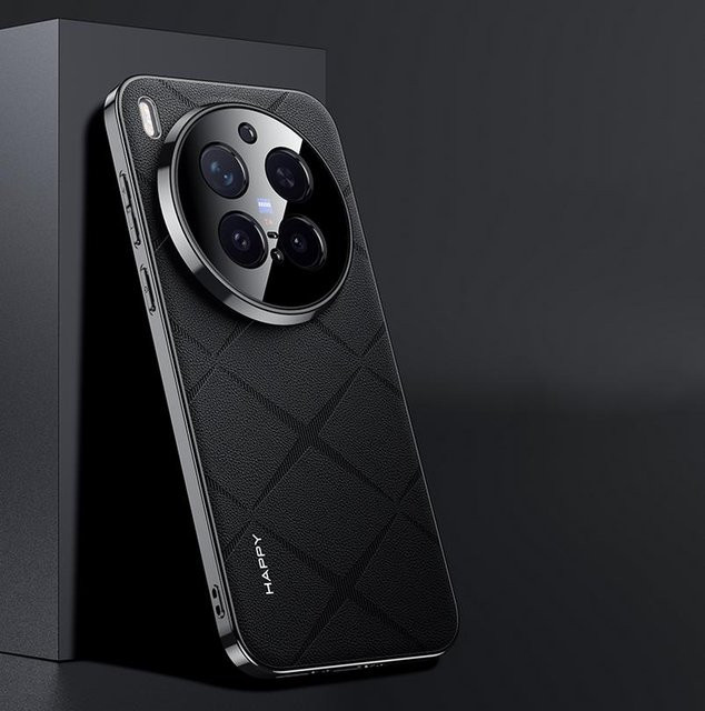 Leder Schutzhülle für Vivo X300 Pro X200 Pro X100 Pro in Schwarz mit Kameraobjektiv-Schutz - Bild 1
