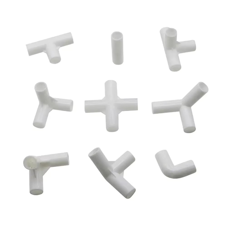 5 Stück Adhere To Fly PVC-Kreuzverbinder Set in Weiß mit 60, 90, 120 und 135 Grad Winkeln für 12 mm Rohre und DIY-Zeltbau - Bild 1