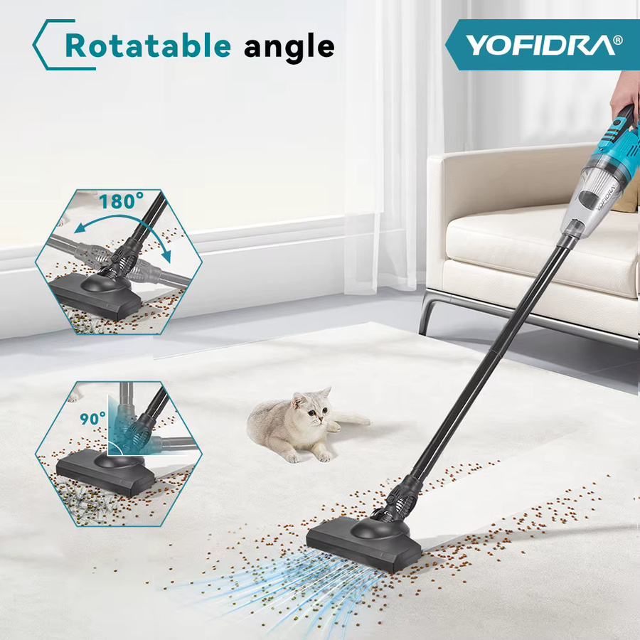 YOFIDRA 4in1 Elektrischer Akku-Staubsauger 1500W mit 12Kpa Saugkraft in Türkis für Haus, Auto und Garten, kompatibel mit Makita Akku - Bild 3