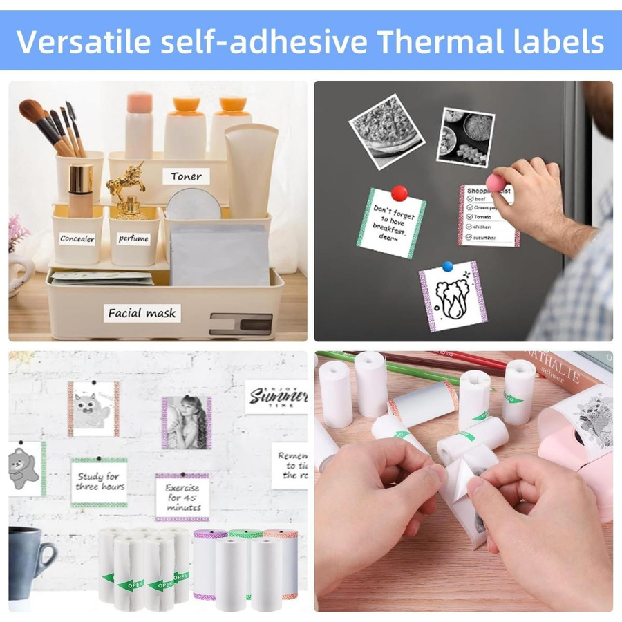 HansTech Selbstklebendes Thermopapier in Weiß für Mini-Thermodrucker, Breite: 5,7 cm, Länge: 3,5 m - Bild 4
