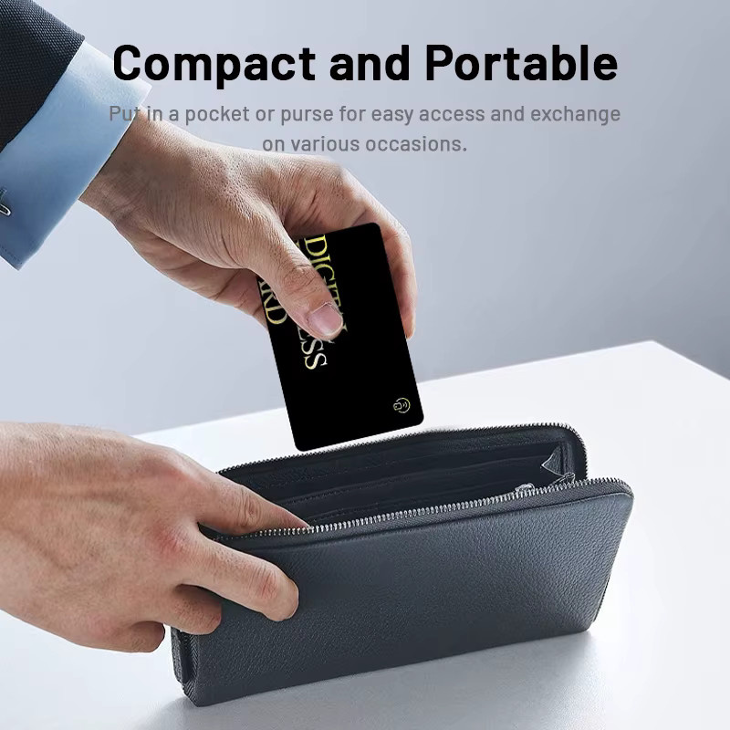 Digitale NFC-Visitenkarte für professionelles Networking, kontaktlose soziale Erkennungskarte mit Ntag 215 Chip, Farben: Schwarz und Silber - Bild 5