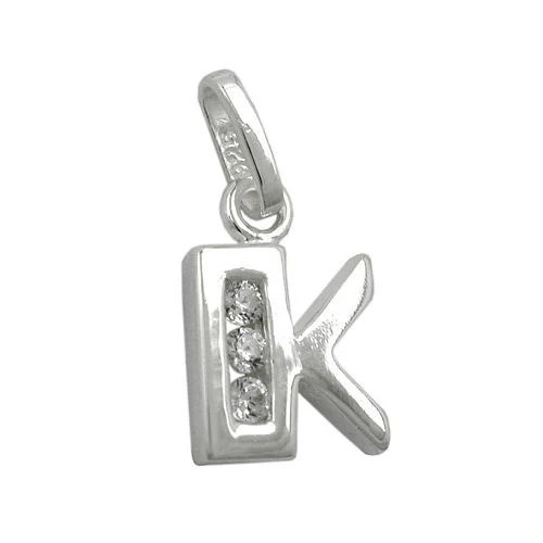 Colfem Anhänger Buchstabe K, 925 Silber, Zirkonia, Unisex - Bild 1