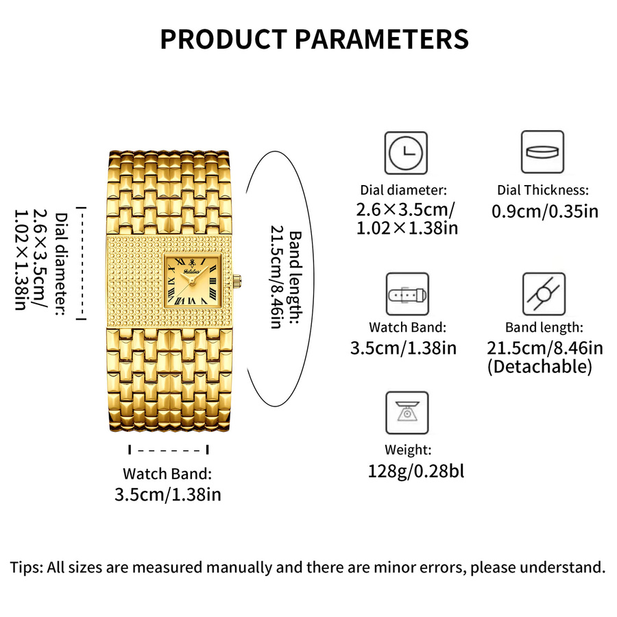 YaLaLuSi Armbanduhr Quarz, Edelstahl, Gold, Schwarz, Herren - Bild 3