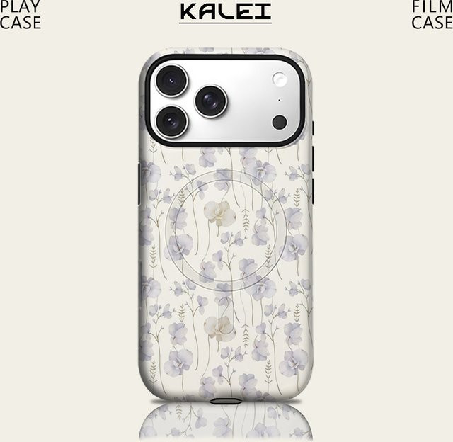Potdemiel Robuste Handyhülle mit Lavendel-Blumenmuster für iPhone 17 16 15 14 13 Pro Max Plus, Magnetisch, Doppelschichtig, Lila/Mehrfarbig - Bild 1