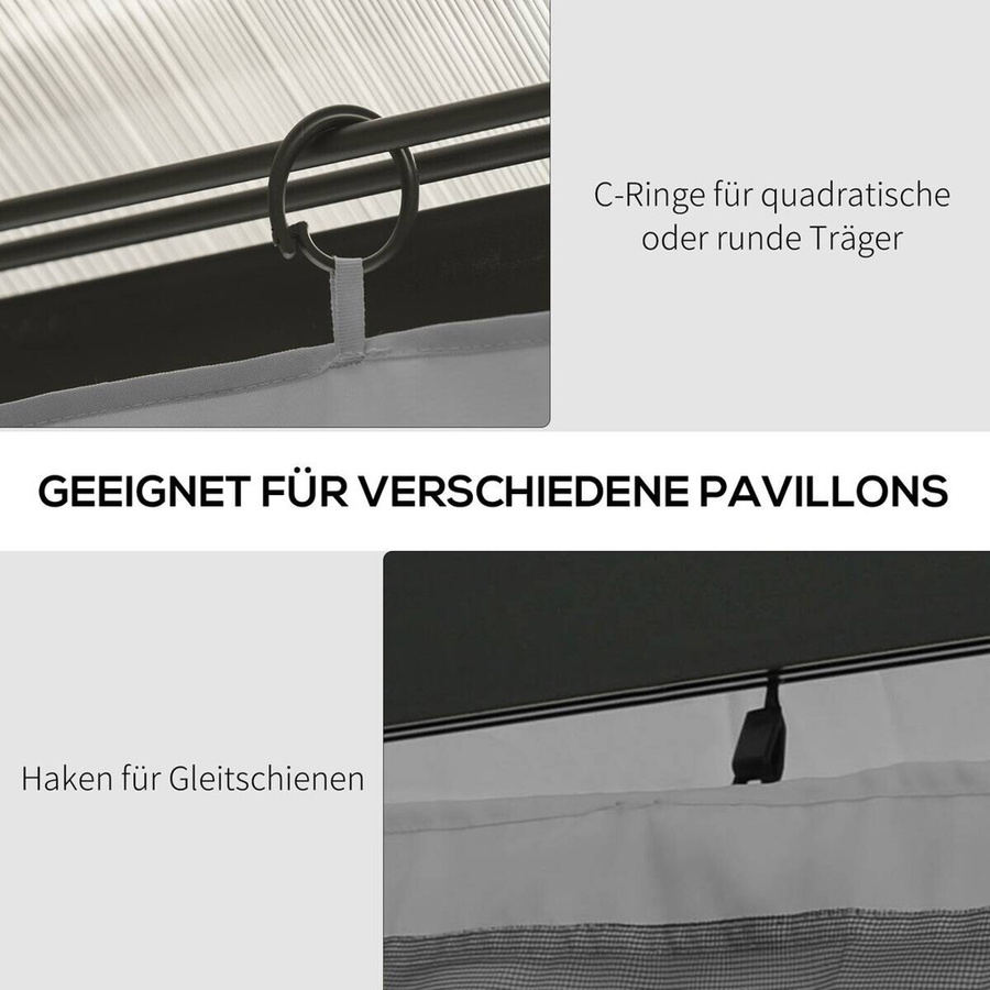 Outsunny Pavillon-Zubehör aus Polyester in Hellgrau, H x B: 352 x 205 cm - Bild 3