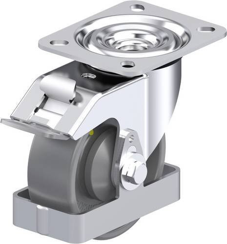 Blickle L-PO 100KA-FI-ELS-FS Stahlblech-Lenkrolle in Silber, Rad-Durchmesser: 100 mm, Tragfähigkeit: 250 kg - Bild 1