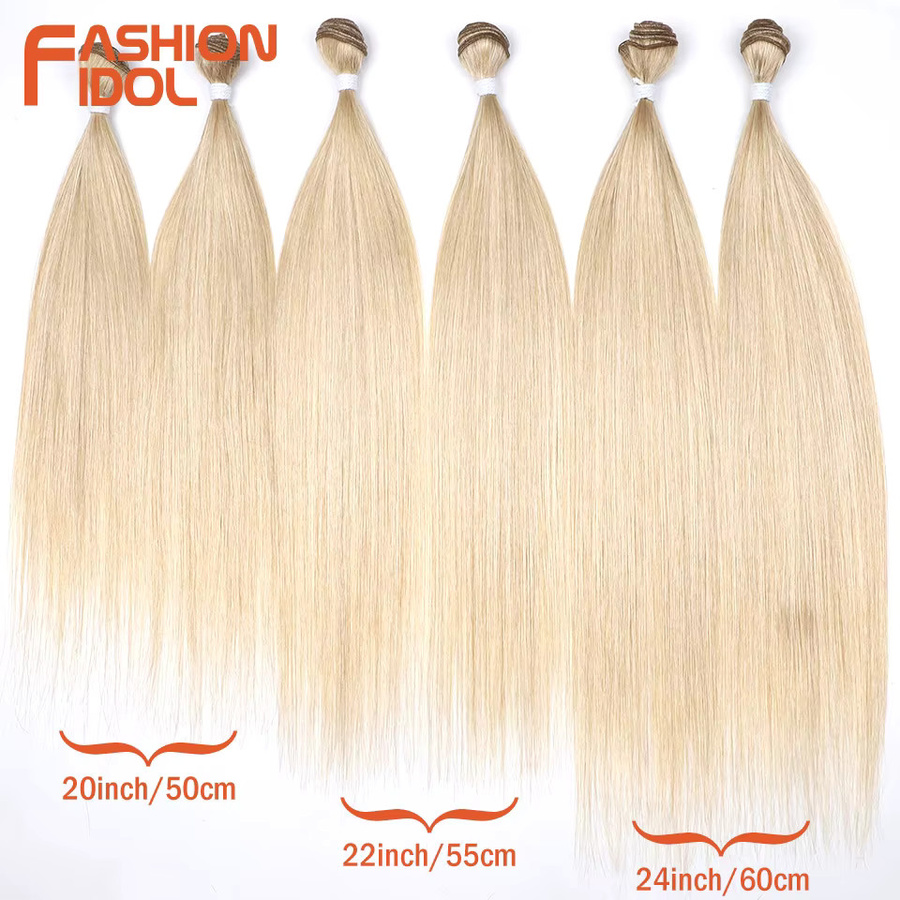 FASHION IDOL Synthetische Haarverlängerungen, Ombre Blond, 6 Stück - Bild 1