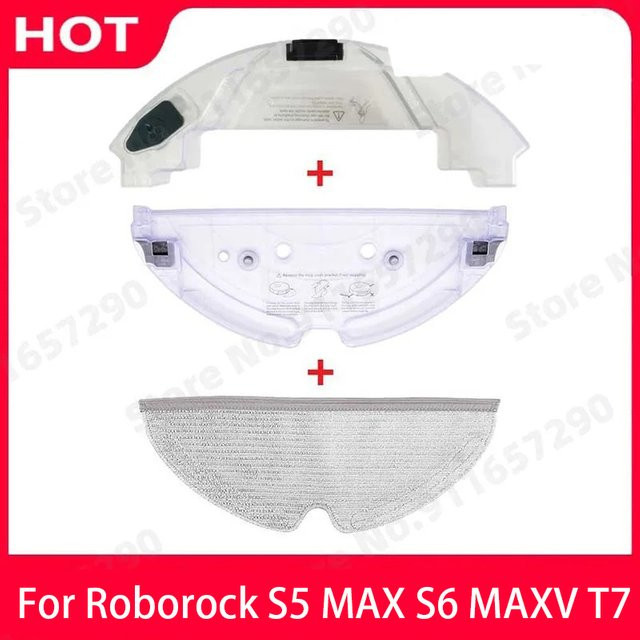 Roborock Ersatzteile Wischmopp-Ablage und Wassertank in Transparent für S5 MAX S50 MAX S55 MAX S6 MAXV T7 Pro Saugroboter - Bild 1