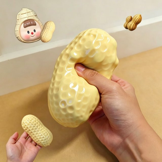 Simuliertes Erdnuss-Squishy-Spielzeug, weiches Fidget-Spielzeug - Bild 1
