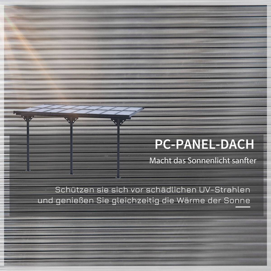 Outsunny Pavillon aus Aluminium und Polycarbonat in Grau B/H/L: 302 x 250 x 435 cm - Bild 2