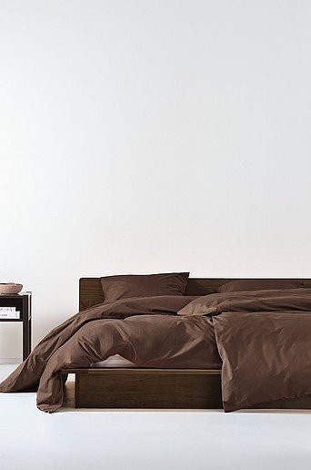 ZACK Bettbezug aus organischer Baumwolle, Braun, minimalistisches Design, atmungsaktiv - Bild 1