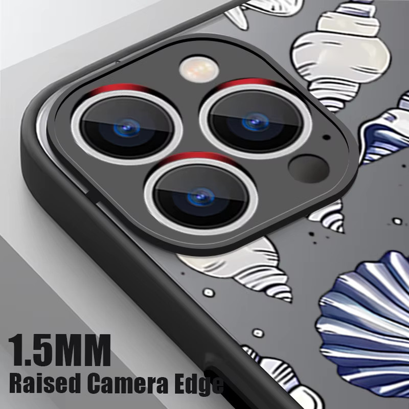YISHANGOU Magnetische Handyhülle mit Cartoon-Haifisch-Design für iPhone 16 15 14 13 Pro Max, Stoßfest, MagSafe kompatibel, TPU PC, Schwarz/Mehrfarbig - Bild 3