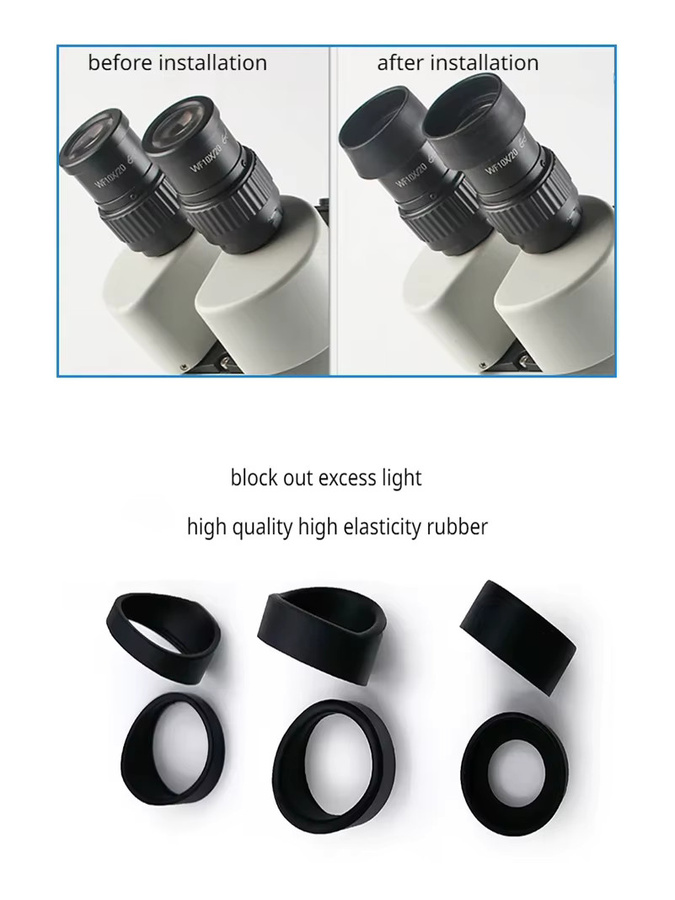 VBNM Set aus 2 weichen Gummi-Augenmuscheln in Schwarz für Ferngläser, Mikroskope und Teleskope, Durchmesser: 28–36 mm - Bild 3