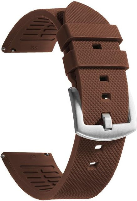TolTales Uhrenarmband Silikon, braun, 20mm, 22mm, Unisex - Bild 1