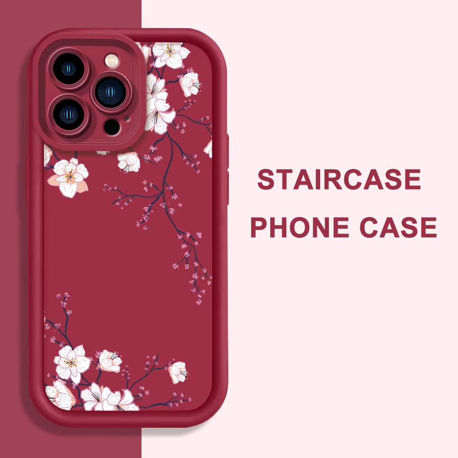 Handyhülle mit Frühlingsblumen für Huawei Honor 600 400 300 200 90 70 Pro Lite Ultra Smart 4G 5G Soft Cover in Schwarz und Rot - Bild 5