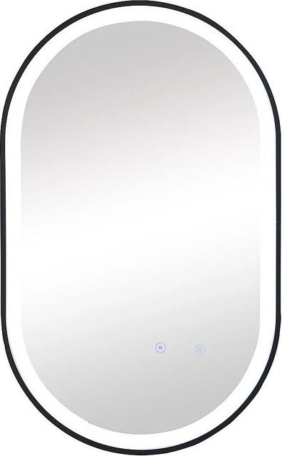 Vente-unique Badspiegel Alarico in Schwarz mit LED-Licht, oval, Breite: 60 cm, Höhe: 90 cm - Bild 1