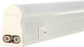 Opple Lighting LED-Lichtleiste T5 in Weiß mit Edelstahl-Elementen und integriertem Schalter - Bild 1