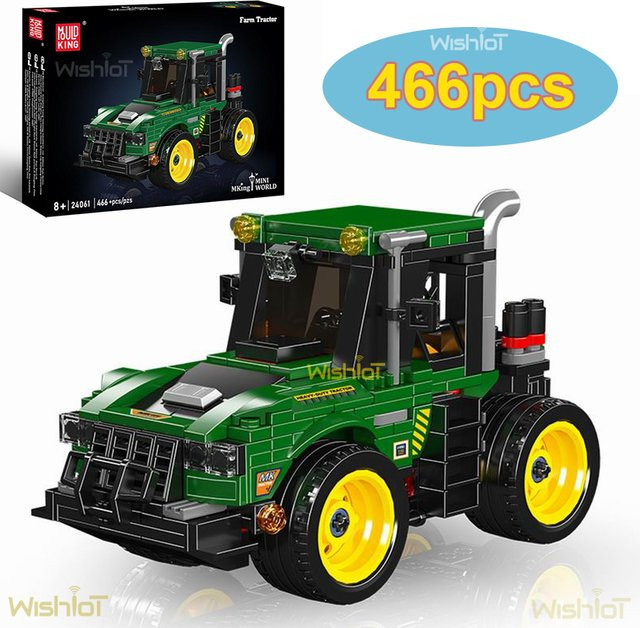 Mould King 24061 MOC Kreativer Traktor Bauernhof Fahrzeug Bausteine Set in Grün mit 466 Teilen - Bild 1