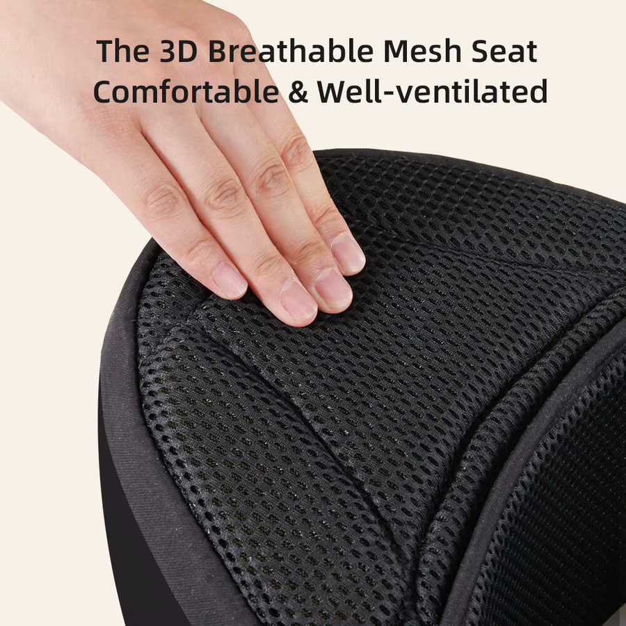 Ergonomische Babytrage aus atmungsaktivem Mesh von Sunveno in Schwarz für 4 bis 24 Monate - Bild 5