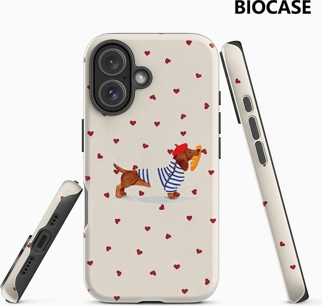 Magnetische Handyhülle mit Französischer Dackel Motiv für iPhone 17 16 15 14 13 Pro Max Plus, robuste Doppel-Schicht-Schutzhülle, Multicolor - Bild 1