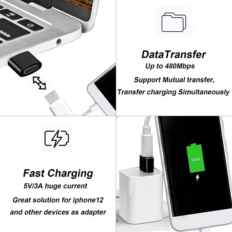 GEUMXL USB 3.0 auf USB C 3.1 Adapter in Gold für Schnellladung und Datensynchronisierung mit OTG-Funktion - Bild 5