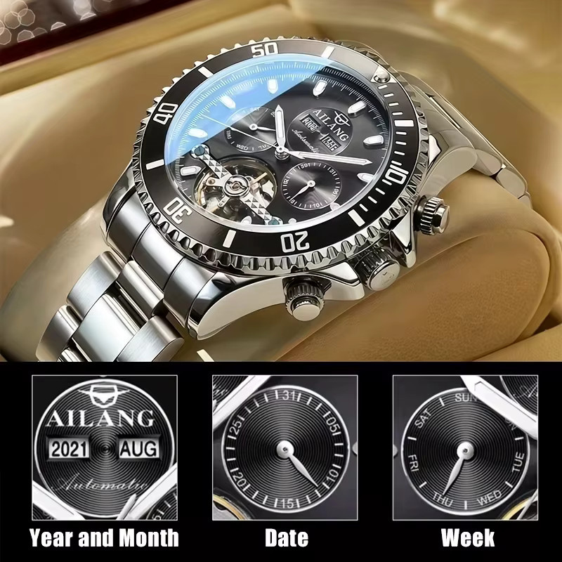 AILANG Taucheruhr Automatik, Edelstahl, Schwarz, Herren - Bild 2