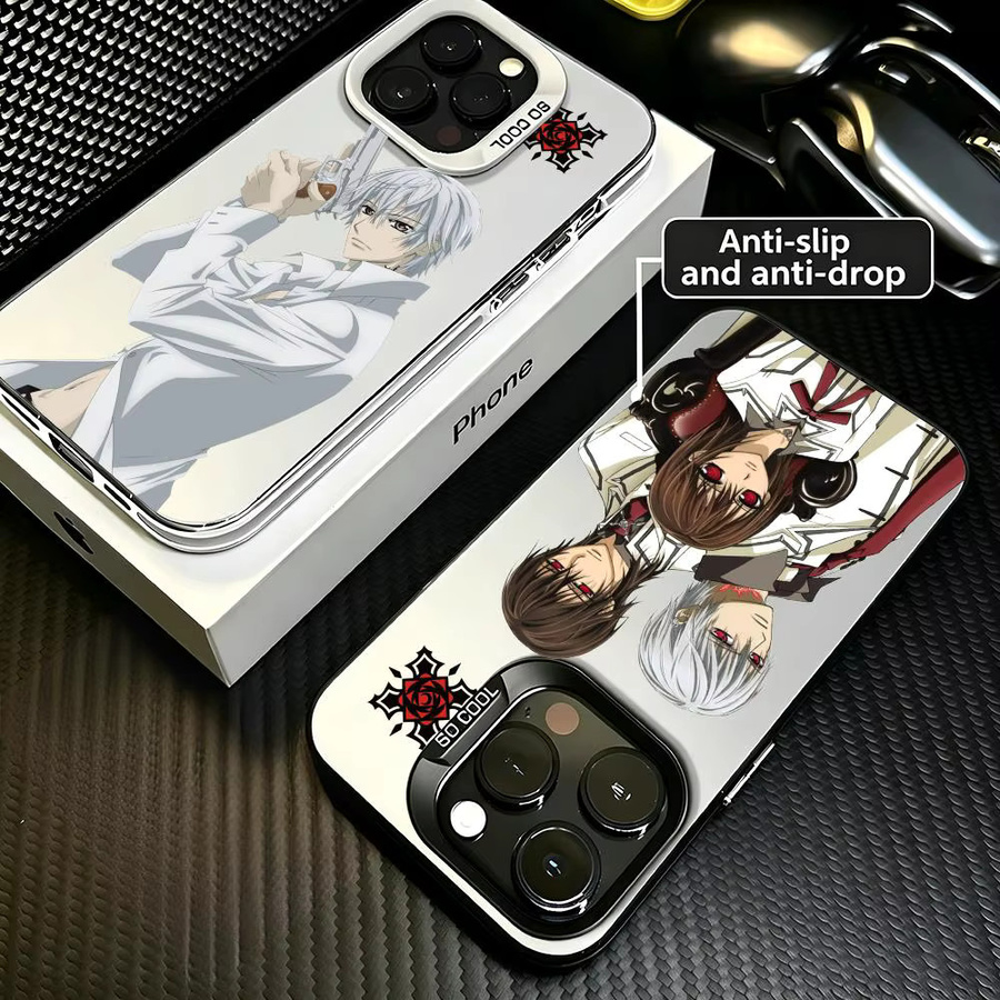 Anime V-Vampire K-Knight Handyhülle für iPhone 13 14 15 16 17 Pro Max in Schwarz und Multicolour, stoßfeste matte Hartschale - Bild 2