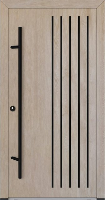 FM Türen Innen Tür AS68 Modell 64 Turner-Eiche Links mit Beschläge Set in Braun und Stahl, B: 110 cm, H: 210 cm - Bild 1