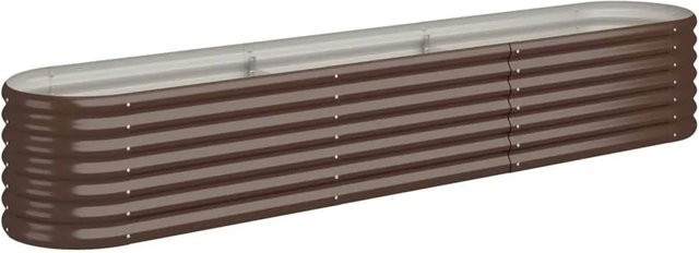 Furnicato Hochbeet aus verzinktem Stahl in Braun, B/T/H: 224 x 40 x 36 cm - Bild 1